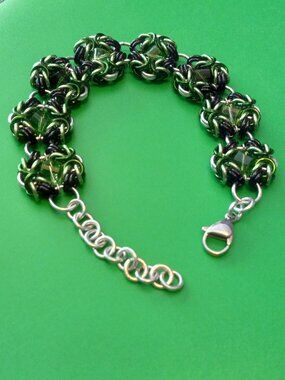 Green Romanov Chain Mail bracelet